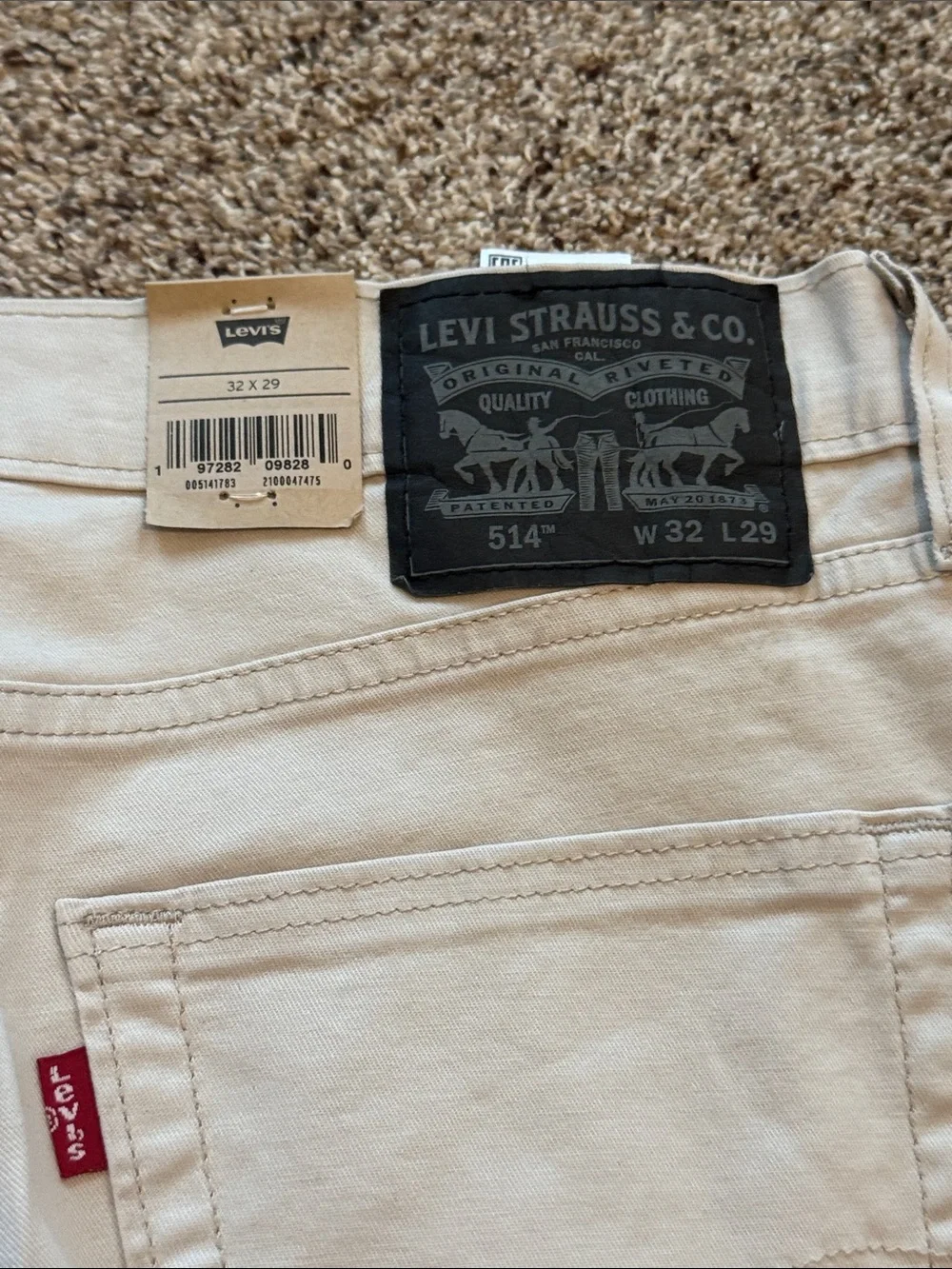 Levi's 514 Men’s Straight Jeans in Off-White size 32x30 (NWT)